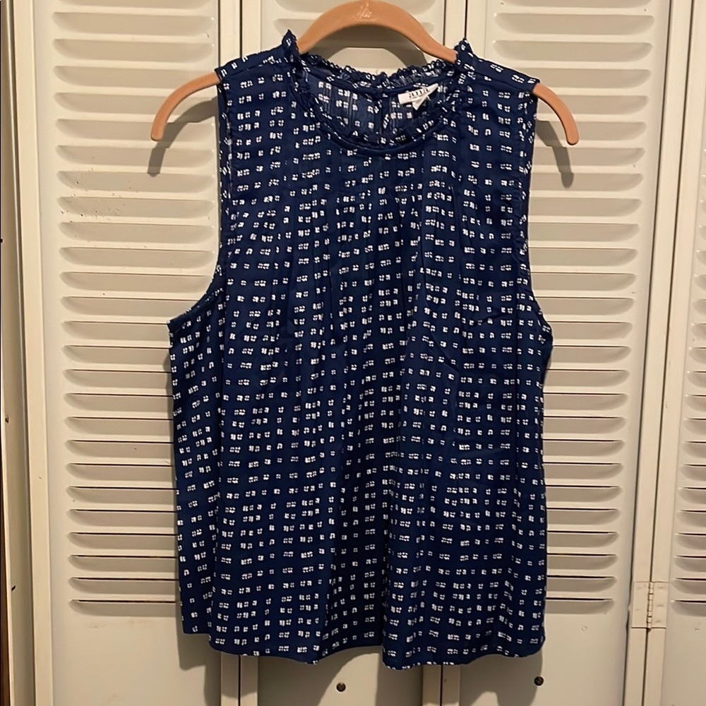 a.n.a Blue and White Boxy Tank Top